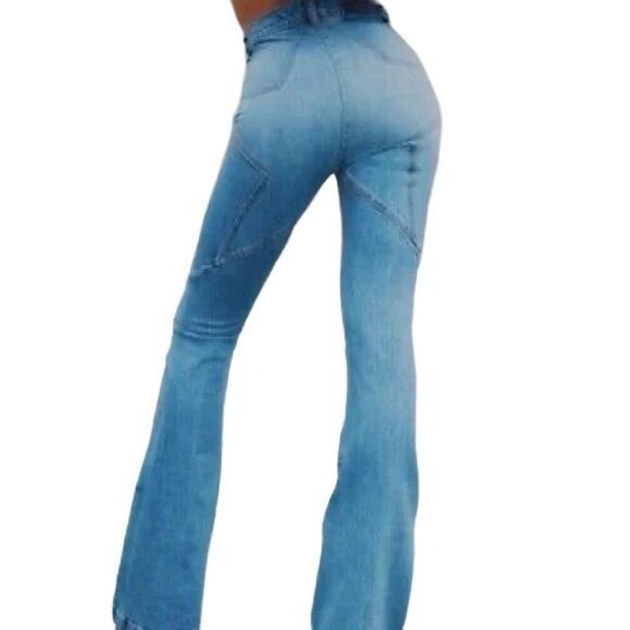 REVICE Denim - Women's Size 24 Revice Venus Star Jeans High Rise Bell bottom light blue